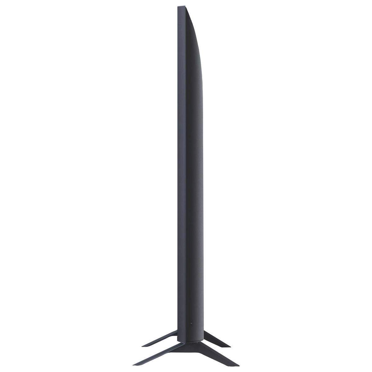Side profile of the LG 65NANO75 highlighting the slim design and feet