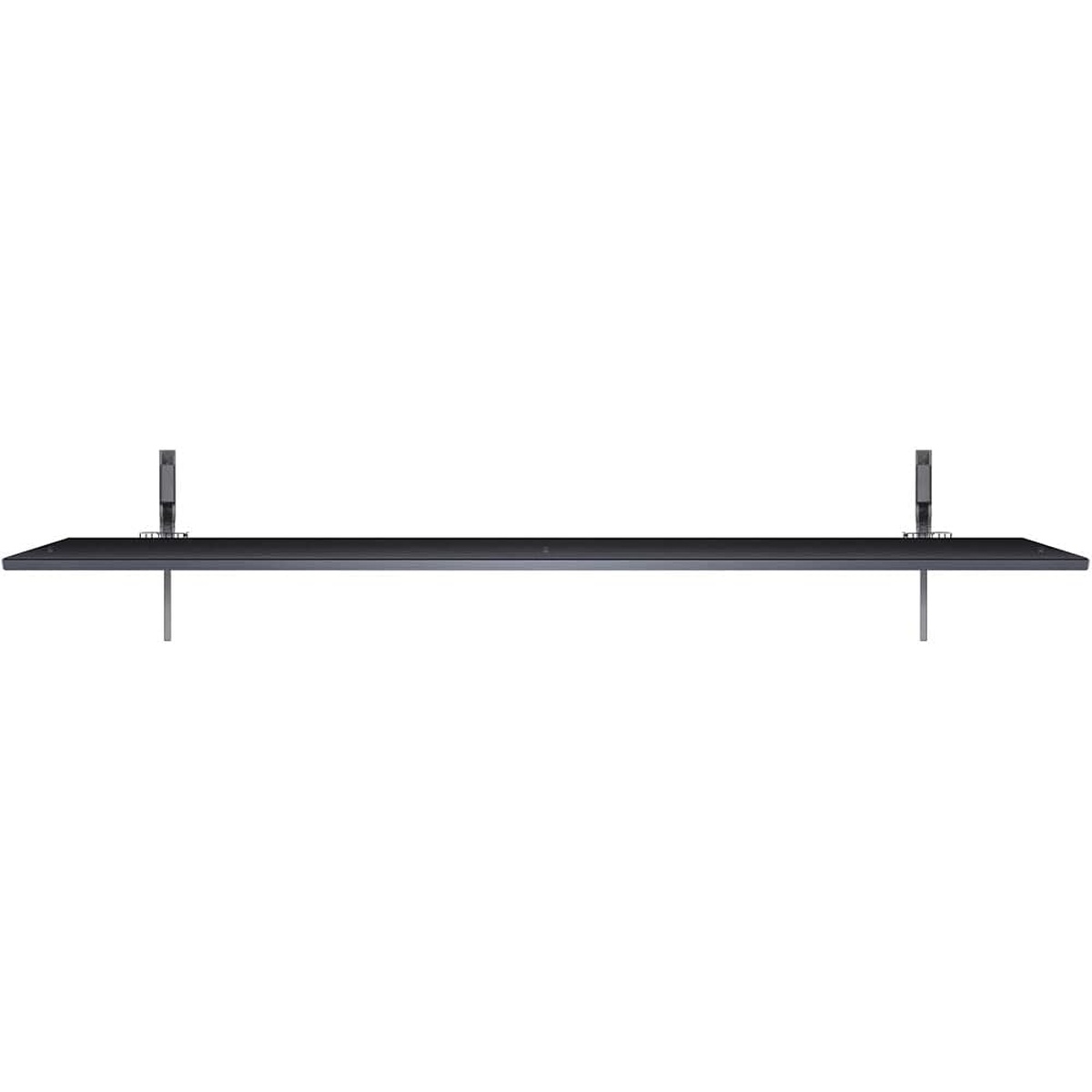 Side profile of the LG TV highlighting its slim silhouette with two feet stands.