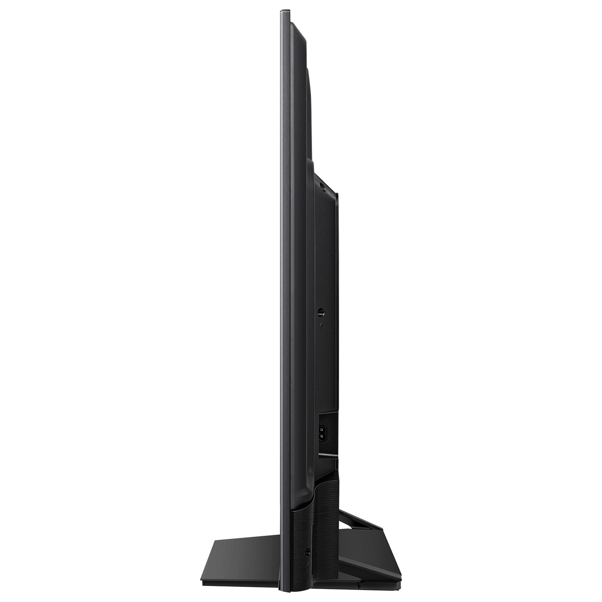 Slim side profile of the Hisense 65U78N TV on its stand