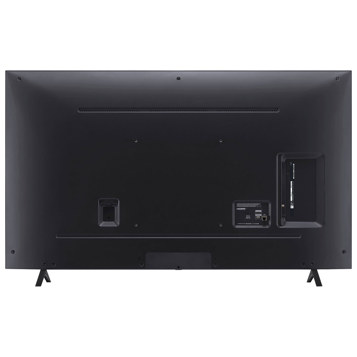 Rear view of LG TV showing ports and inputs