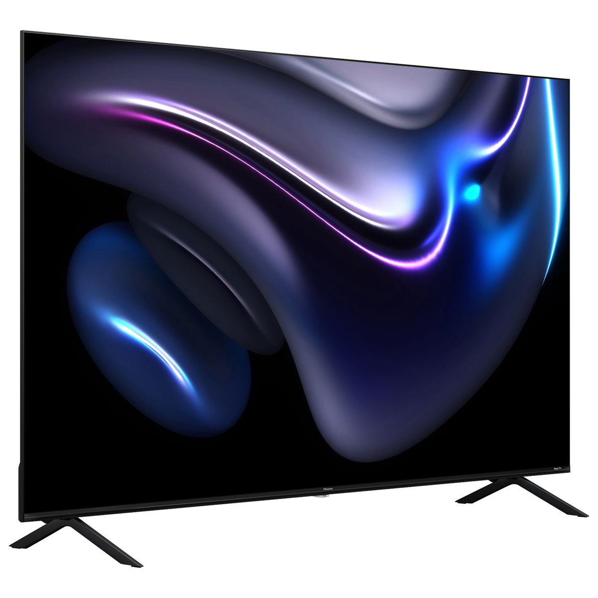 Hisense 85R63N angled view showing thin bezels and wide 85-inch screen on stand