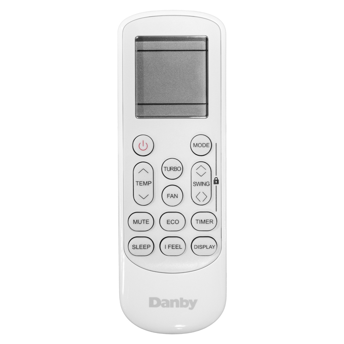 Remote control with Turbo, Sleep, Eco, Timer and Swing buttons