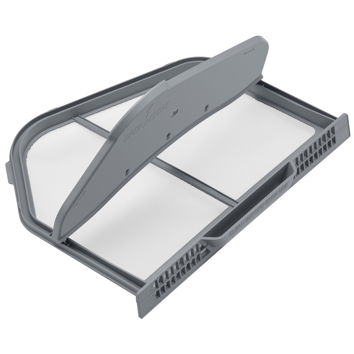 Removable lint filter from the Samsung dryer, shown for easy cleaning.