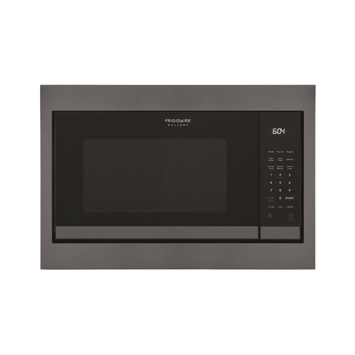Trim kit framing a Frigidaire Gallery microwave for a built-in appearance