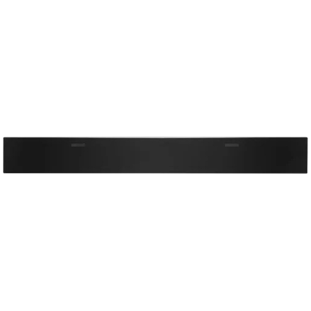 Full-length black JennAir toe-kick shown on white background, front view