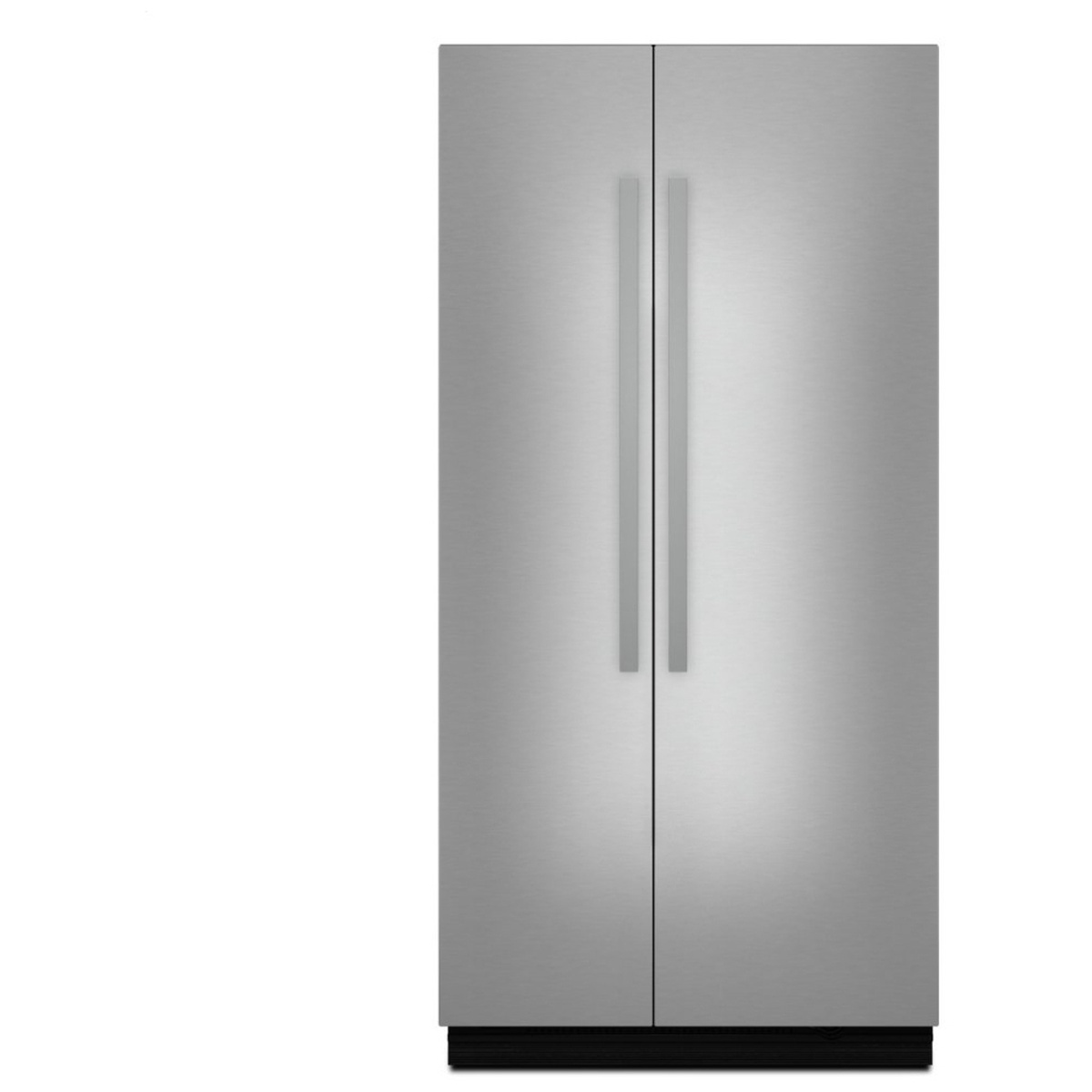 Stainless side-by-side style panels shown straight on, emphasizing clean lines and flush edges.