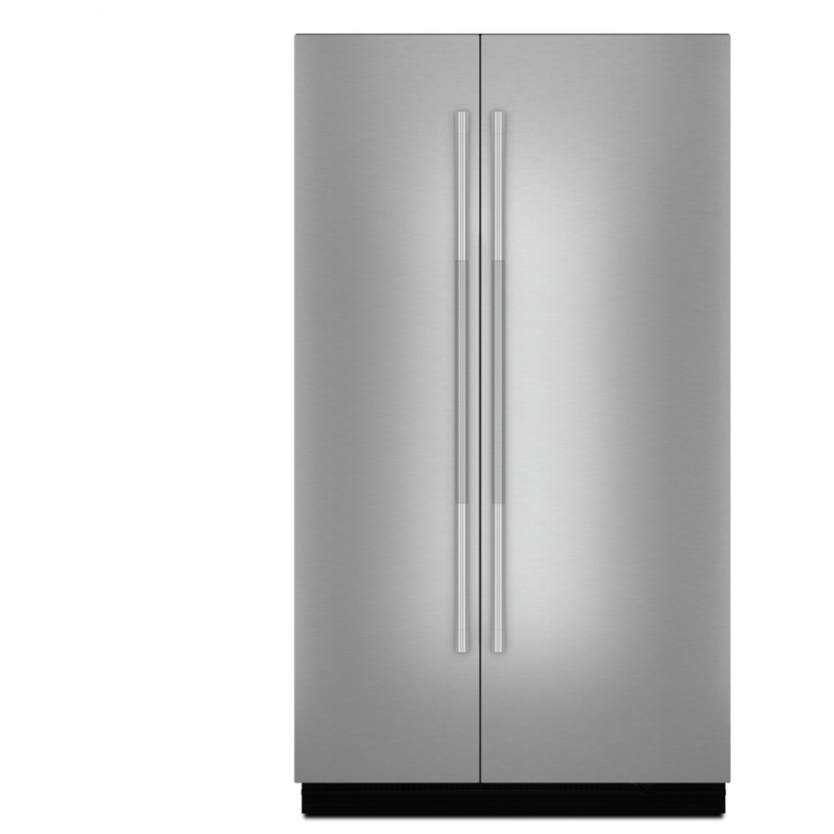 Close front view of stainless panels showing minimal edges and clean, flush design.