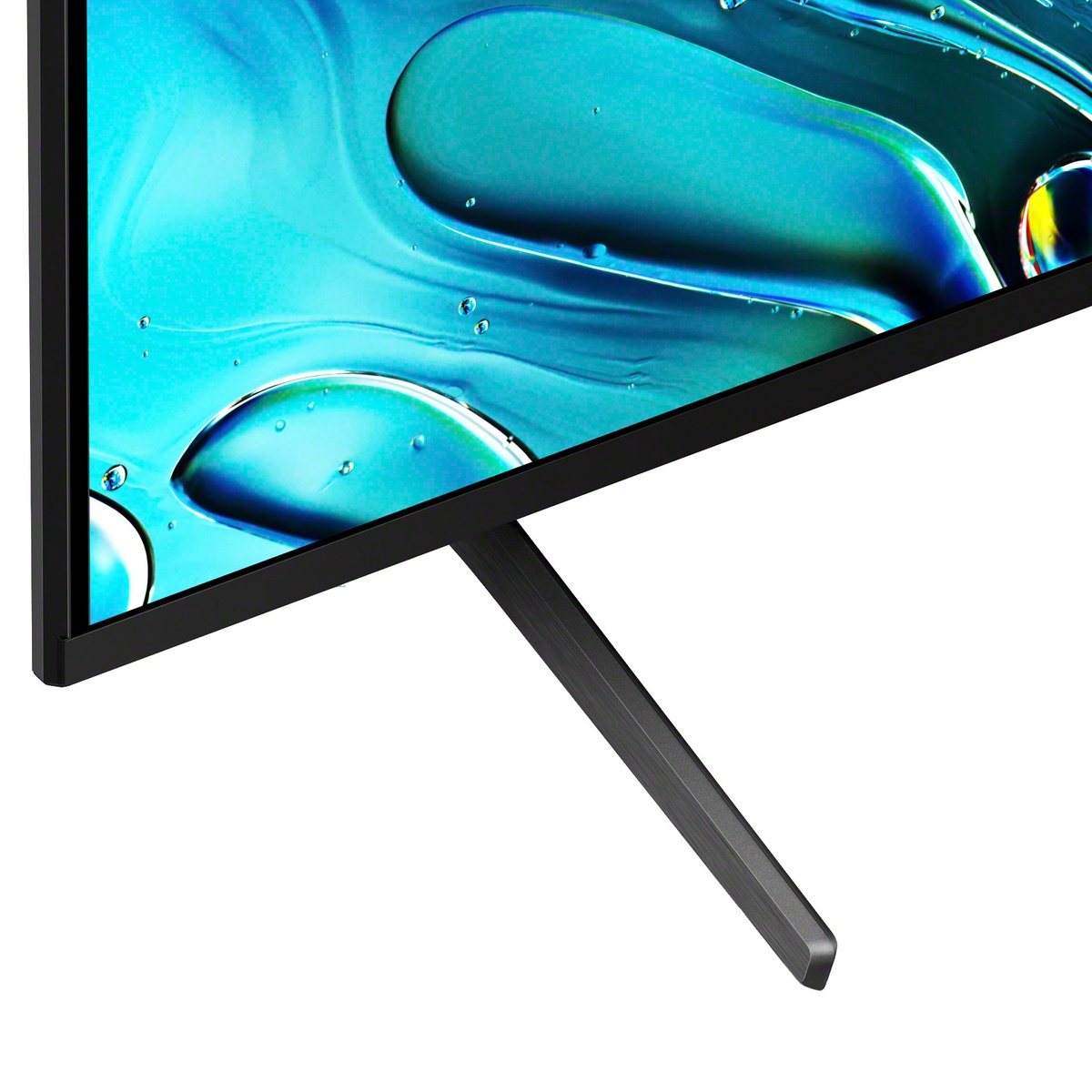 Detail of the Sony BRAVIA 3 minimalist stand and slim bezel