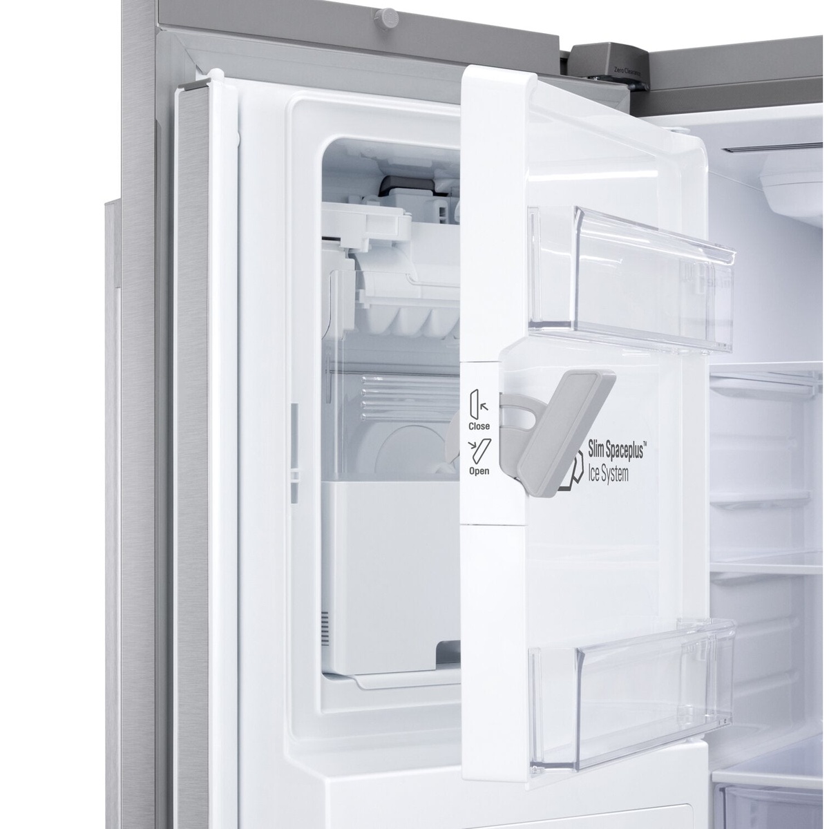 Slim SpacePlus ice system in the refrigerator door