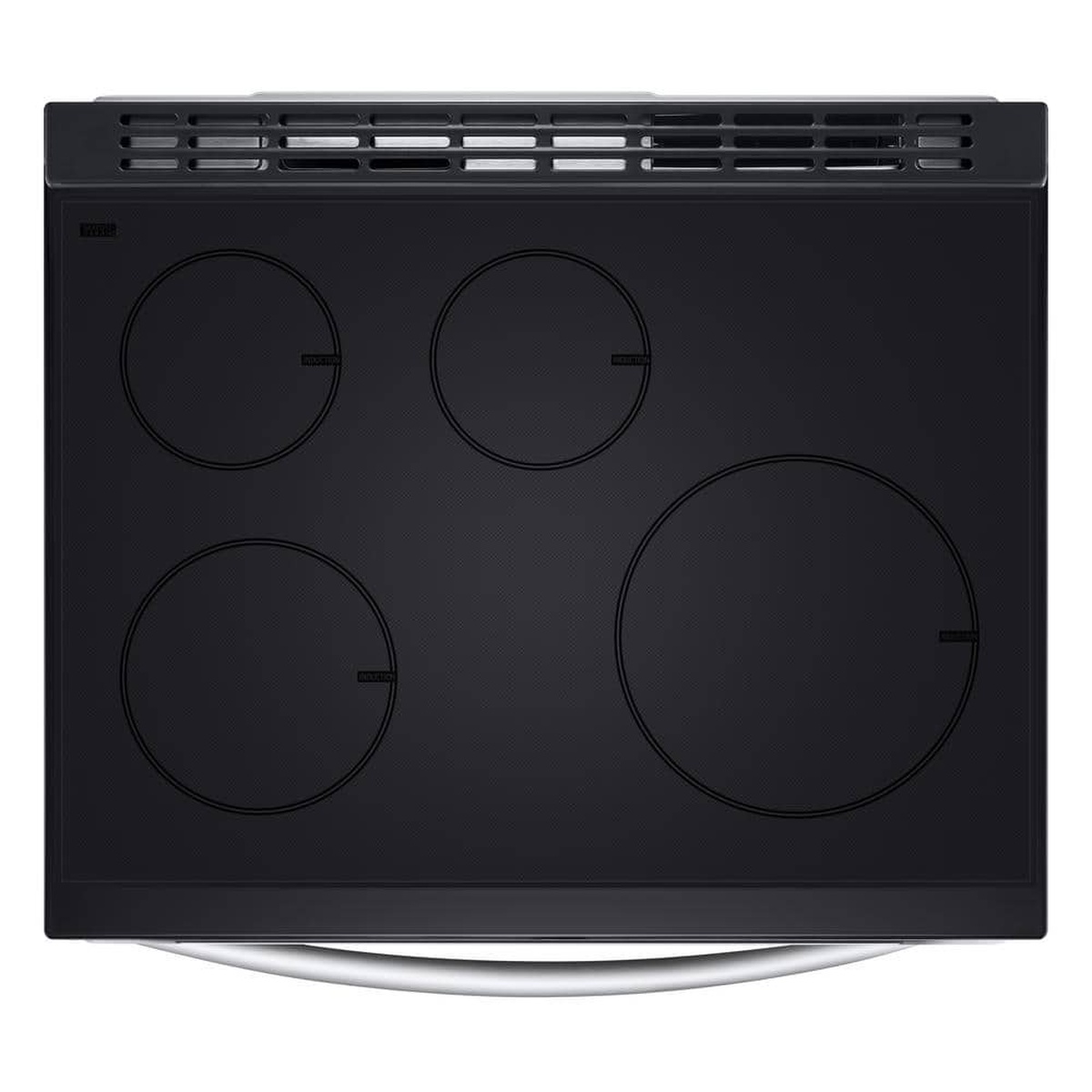Top view of LG induction cooktop with four element zones