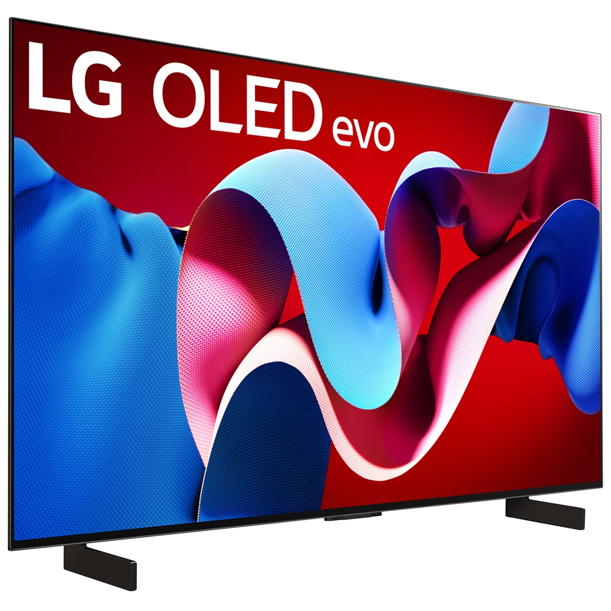 LG C4 OLED evo TV angled view showcasing slim bezel and vivid screen