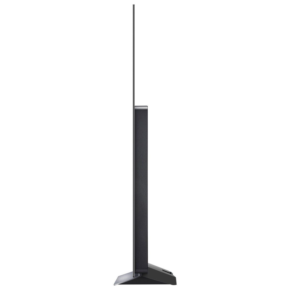 Ultra-thin side profile of the LG C3 OLED TV on stand