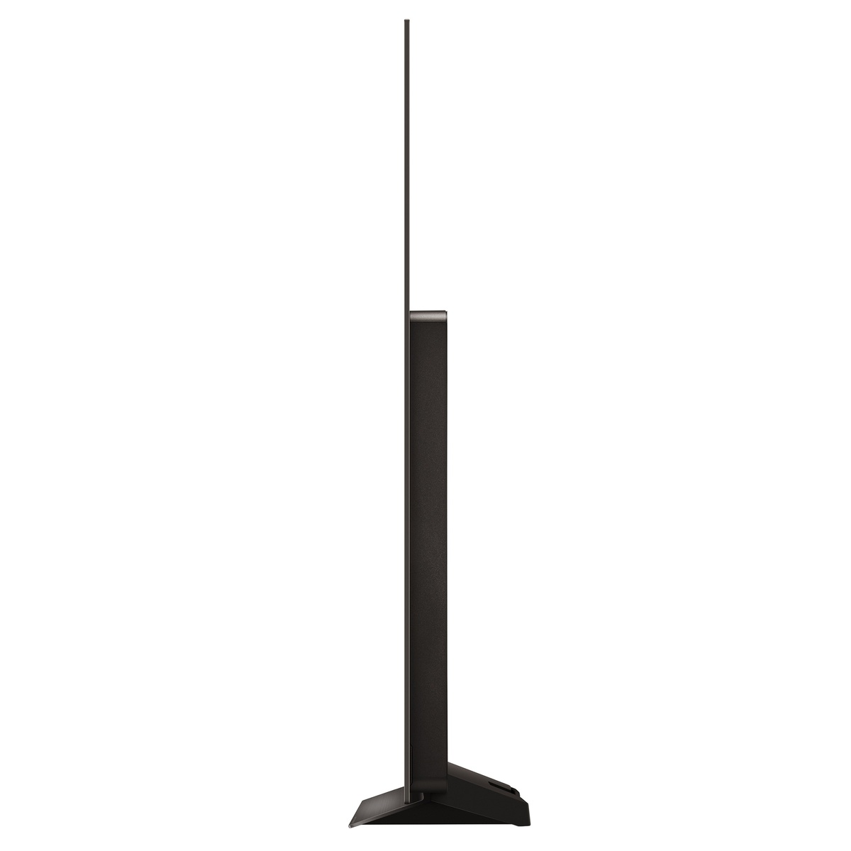 Ultra-thin side profile of the LG OLED TV on its stand