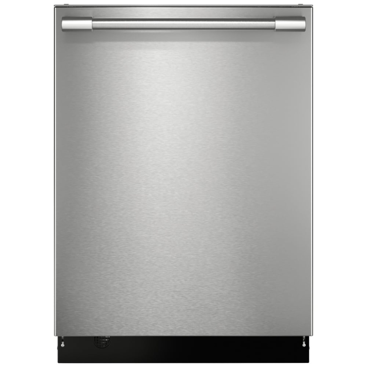 Front view of Frigidaire Professional dishwasher in stainless steel with bar handle