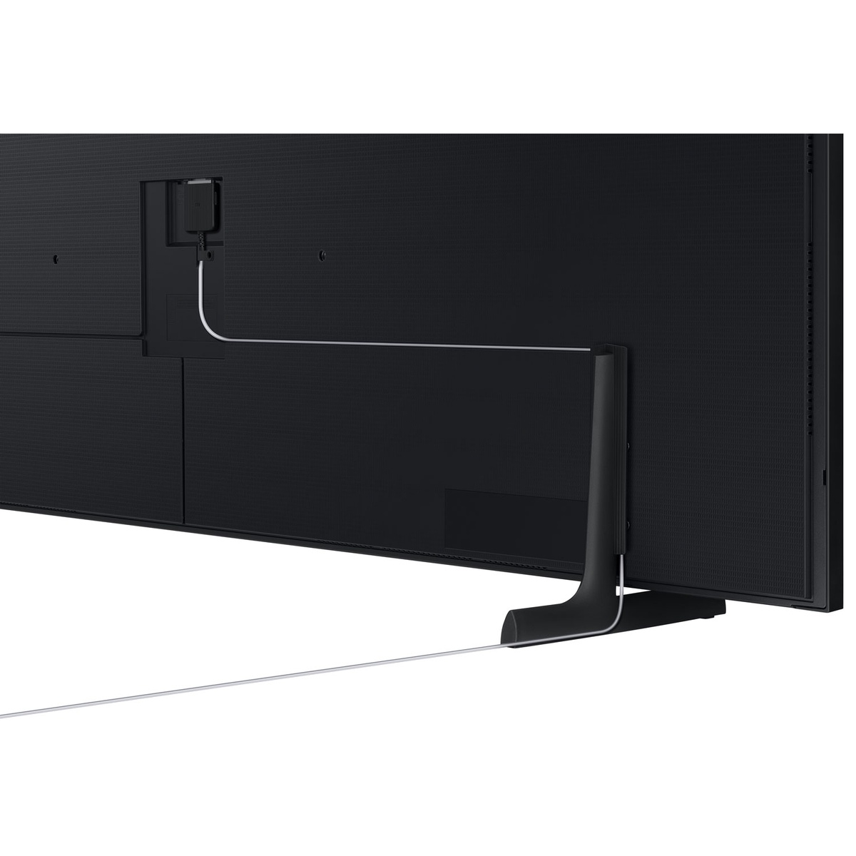 Rear cable management showing single cable routing on Samsung The Frame