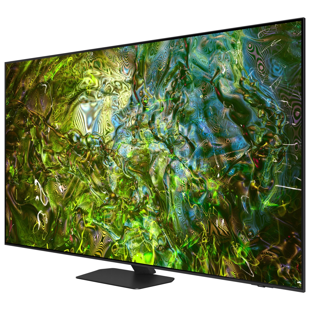 Angled close view of the Samsung Neo QLED screen showcasing vivid HDR colors and contrast