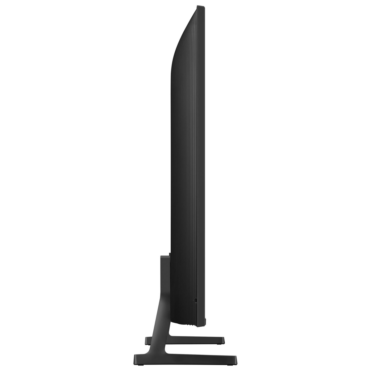 Side profile of Samsung 43-inch TV highlighting slim design and stand