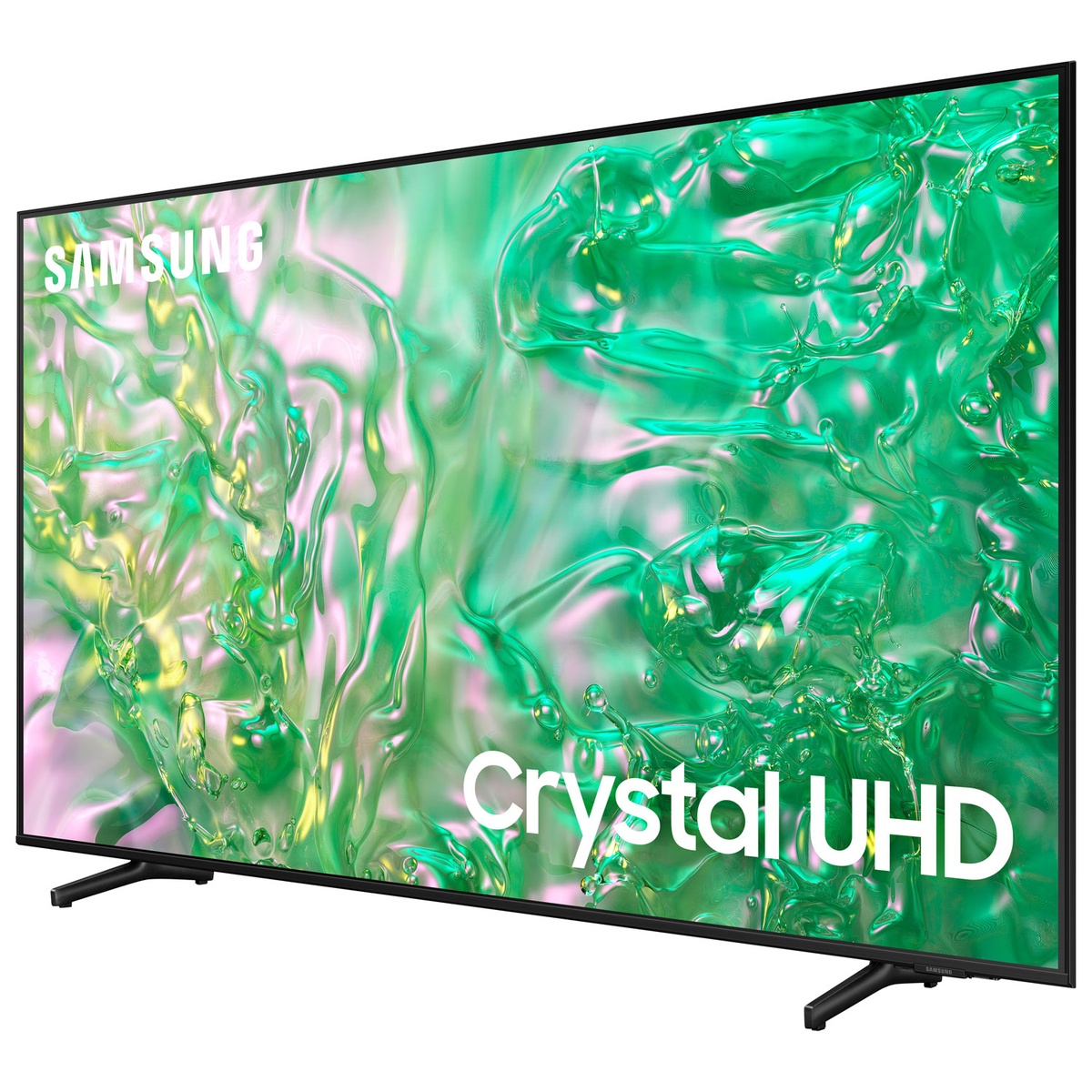 Angled front view of the Samsung 50-inch Crystal UHD 4K TV showing vivid on-screen color.
