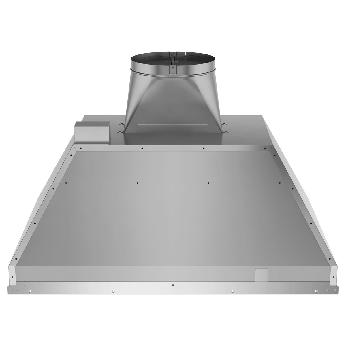 Rear view of the GE insert hood showing duct outlet for venting.