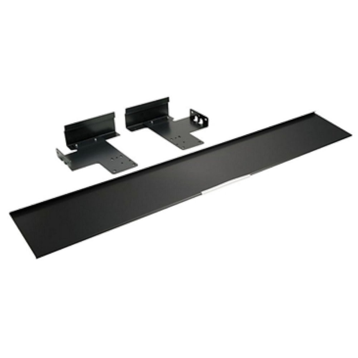 Panel kit components including long trim piece and metal mounting brackets.
