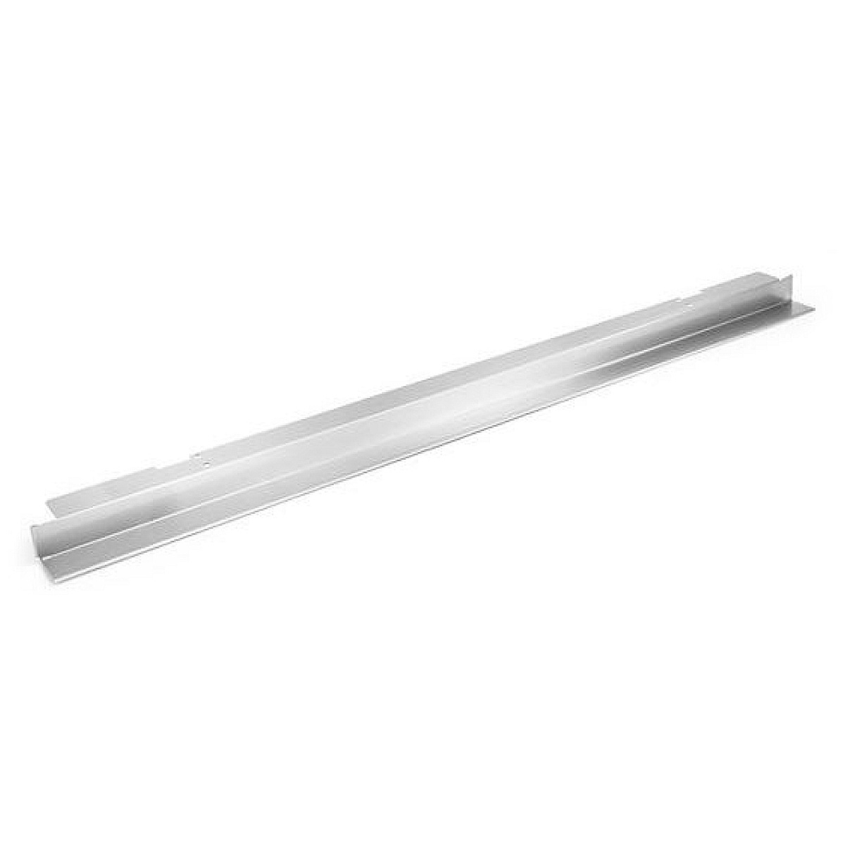 Stainless steel microwave trim piece shown in close view