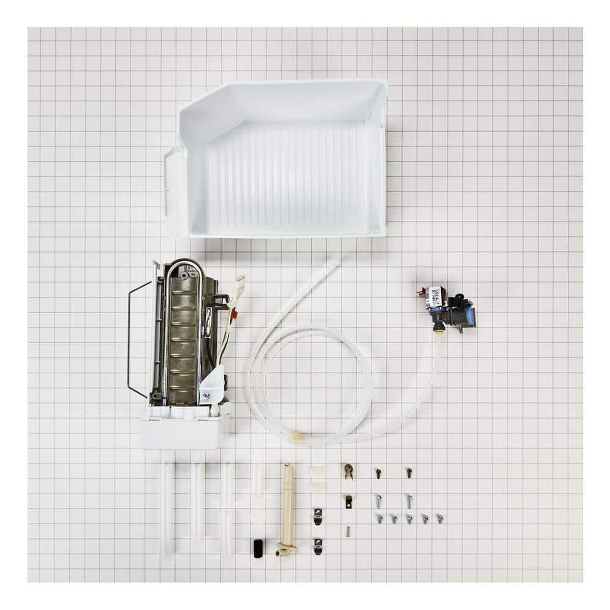 Top-down layout of the W11510803 kit components on grid background