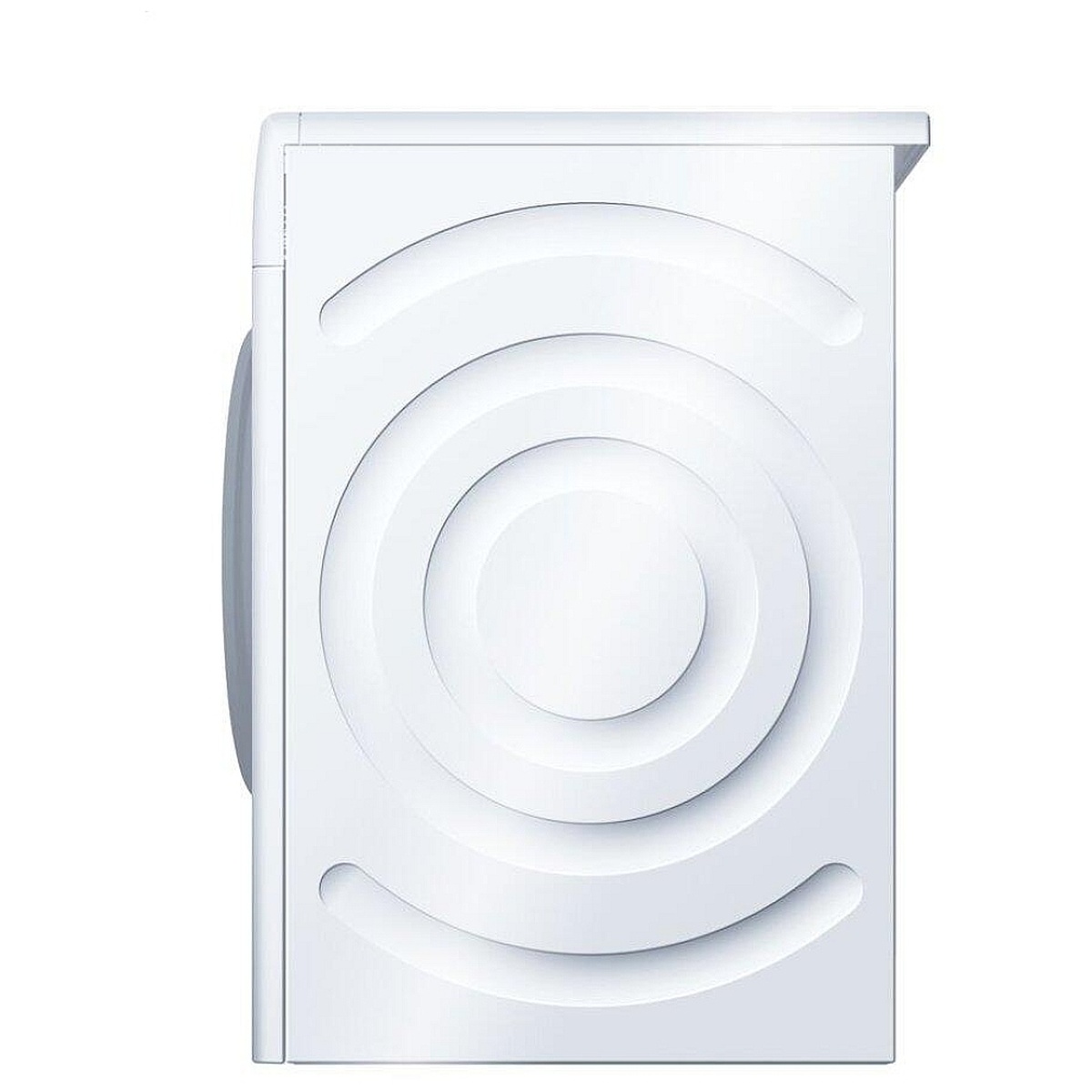 Washer side panel with circular anti-vibration pattern