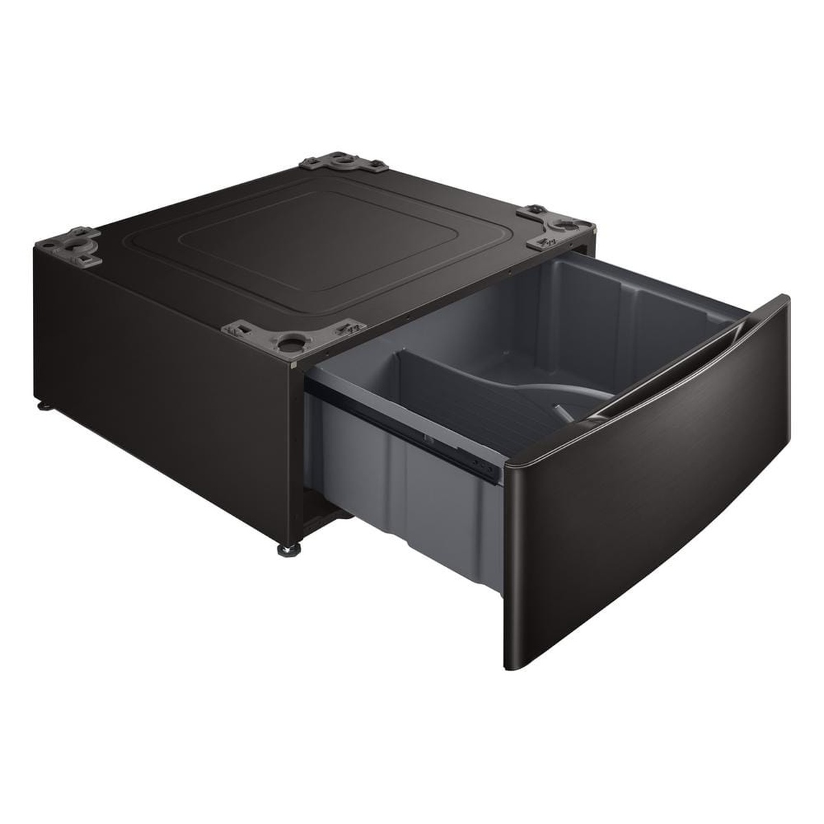 LG WDP5B pedestal drawer open showing divider for organized storage