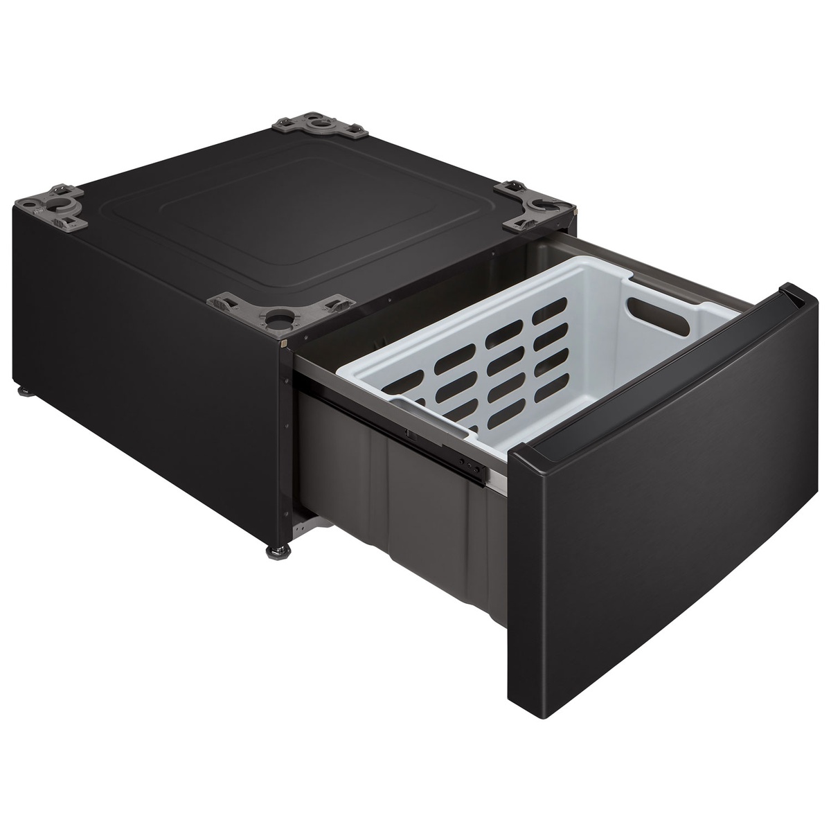 LG WDP6B pedestal drawer open showing removable basket.