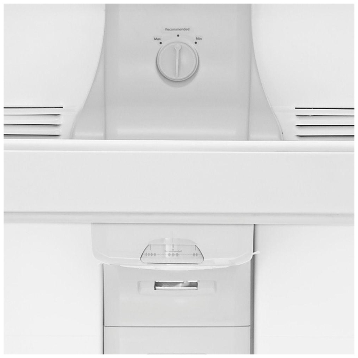 Close-up of interior temperature controls and slider