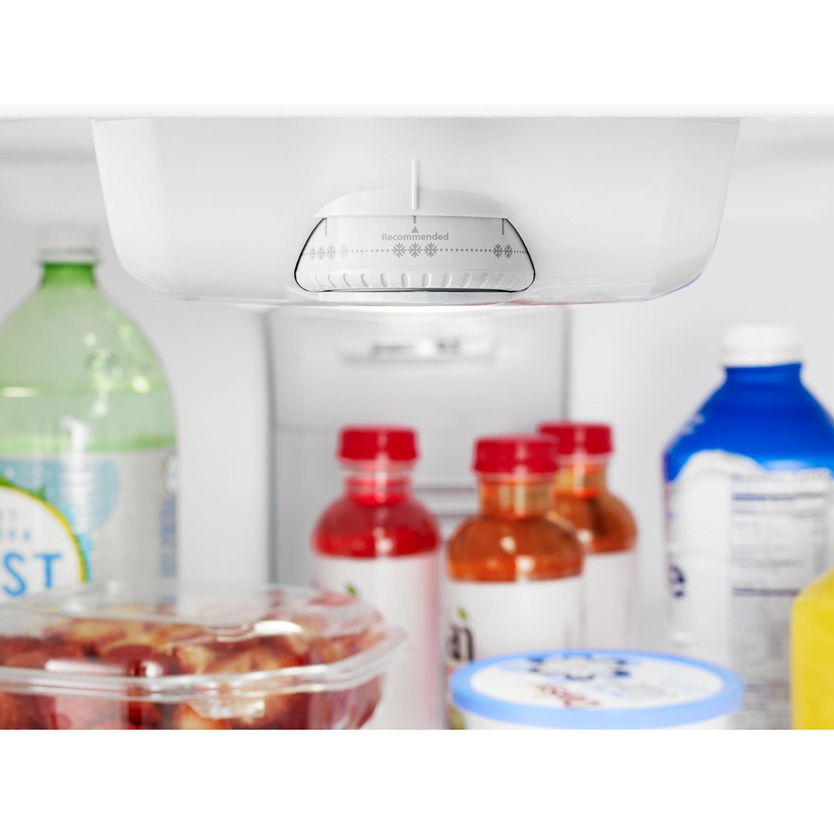 LED light and interior temperature control inside the refrigerator