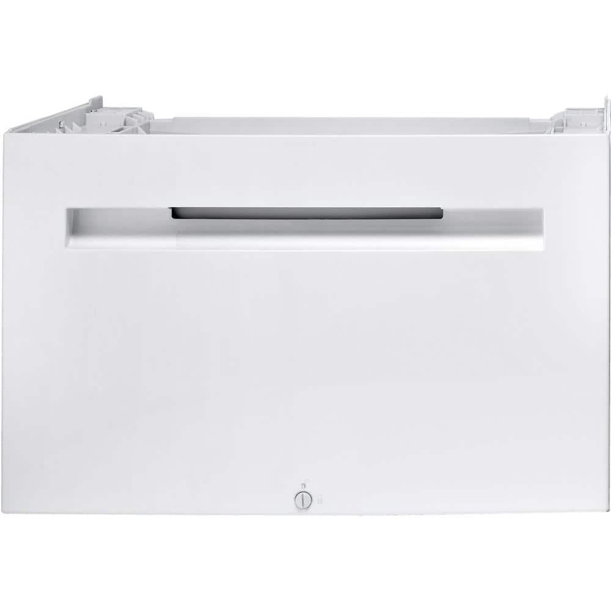 Close front view of Bosch pedestal showing recessed drawer handle