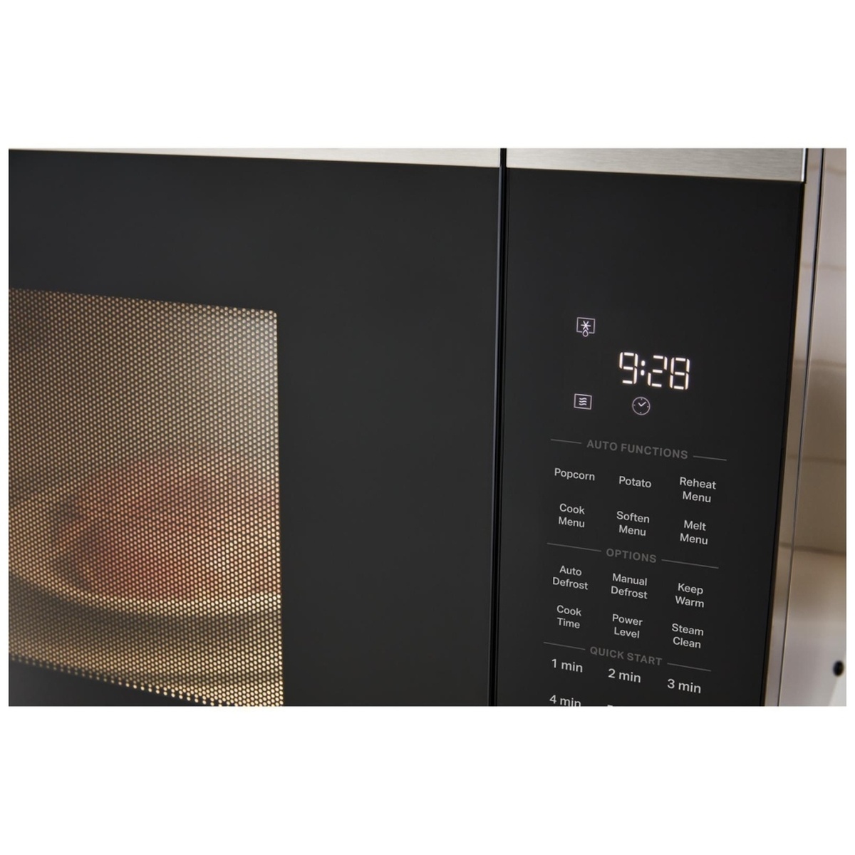 Close-up of the control panel showing presets and quick start buttons