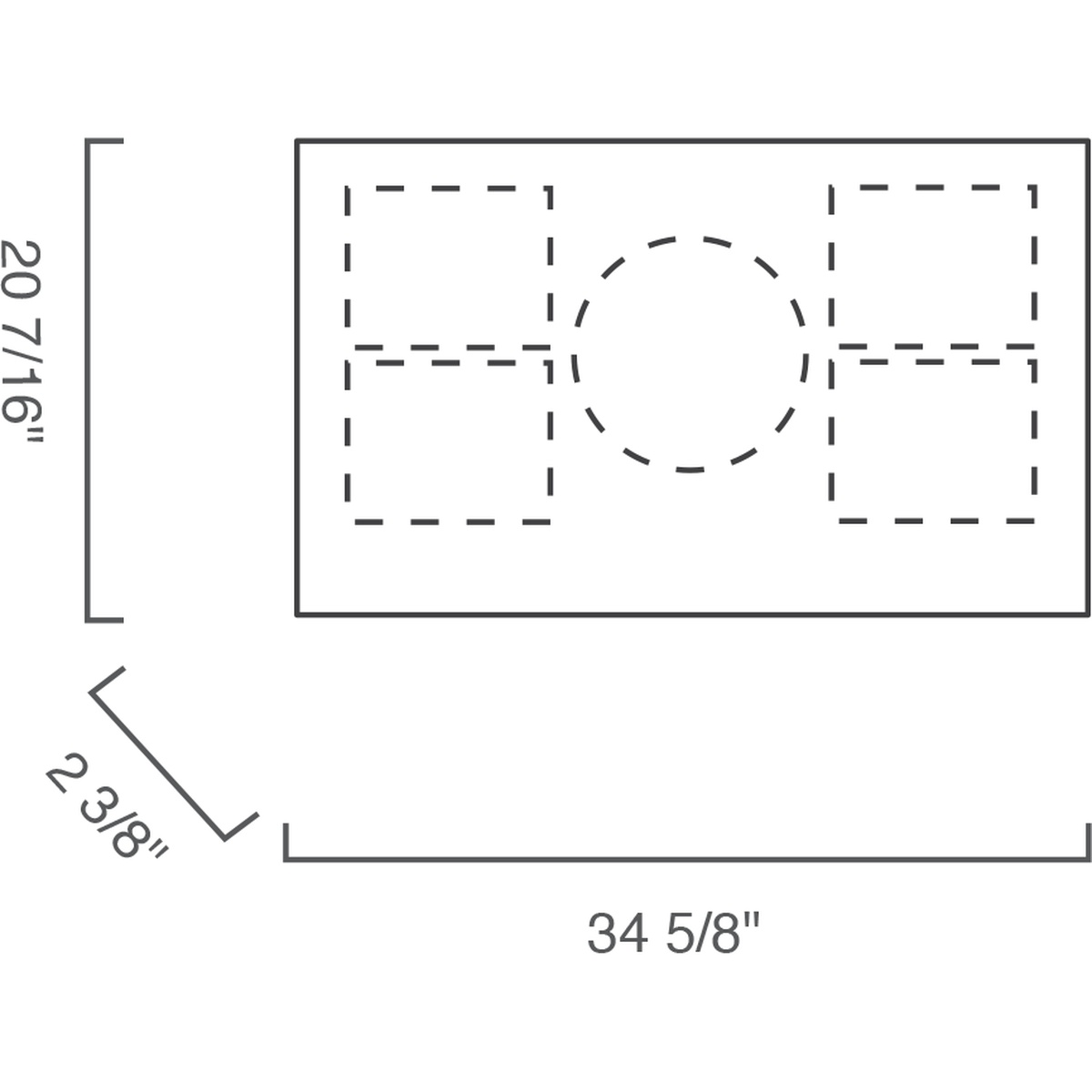 Installation diagram showing cooktop dimensions including 34 5/8 inch width and 20 7/16 inch depth