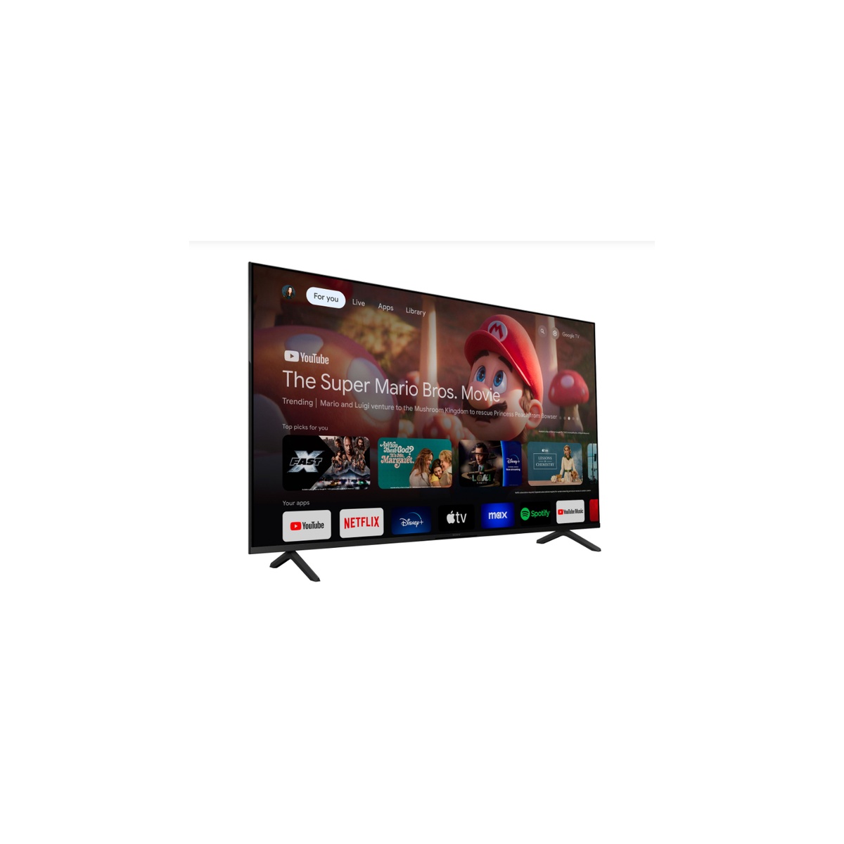 Sony BRAVIA 3 TV displaying the Google TV home screen interface