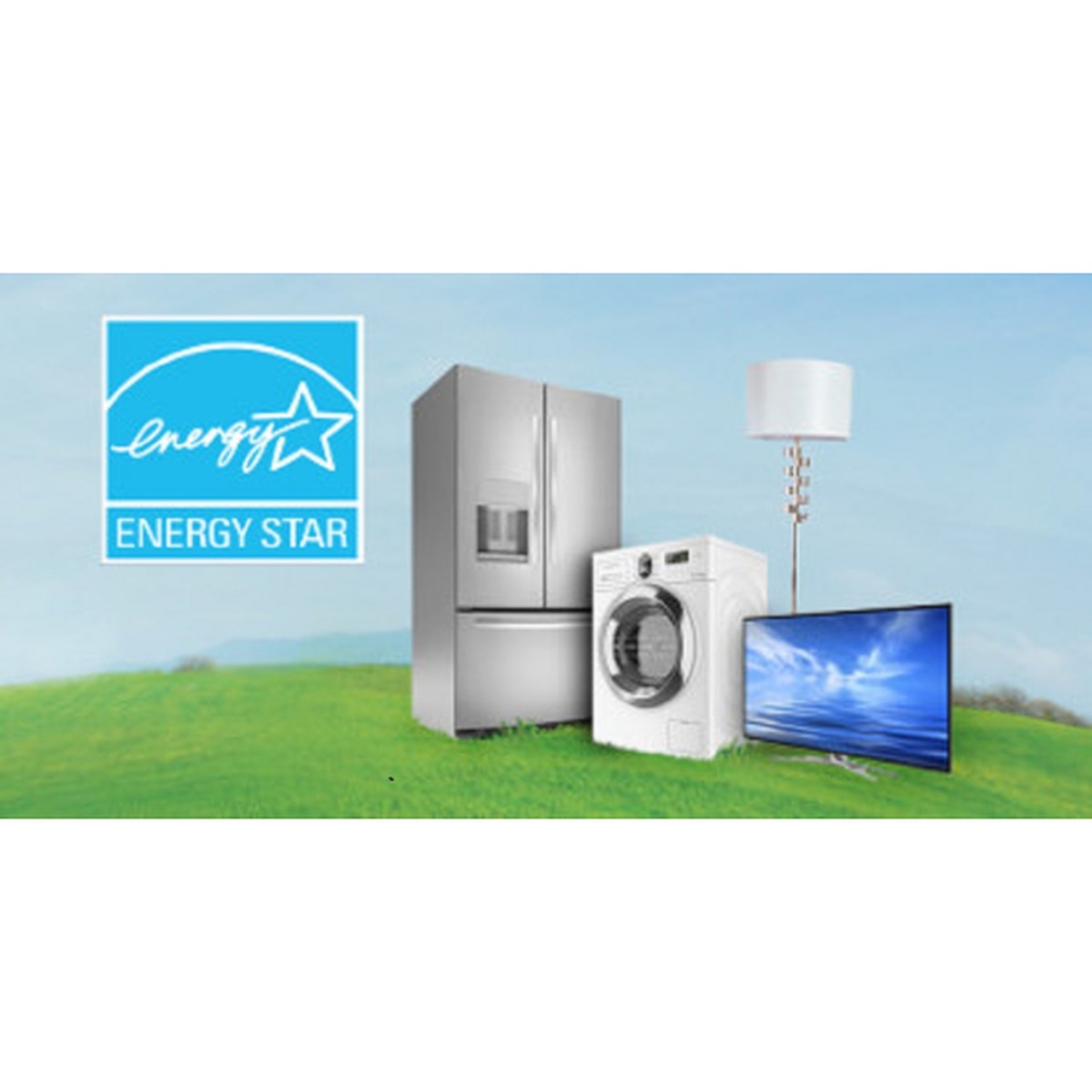 ENERGY STAR logo shown beside a group of home appliances