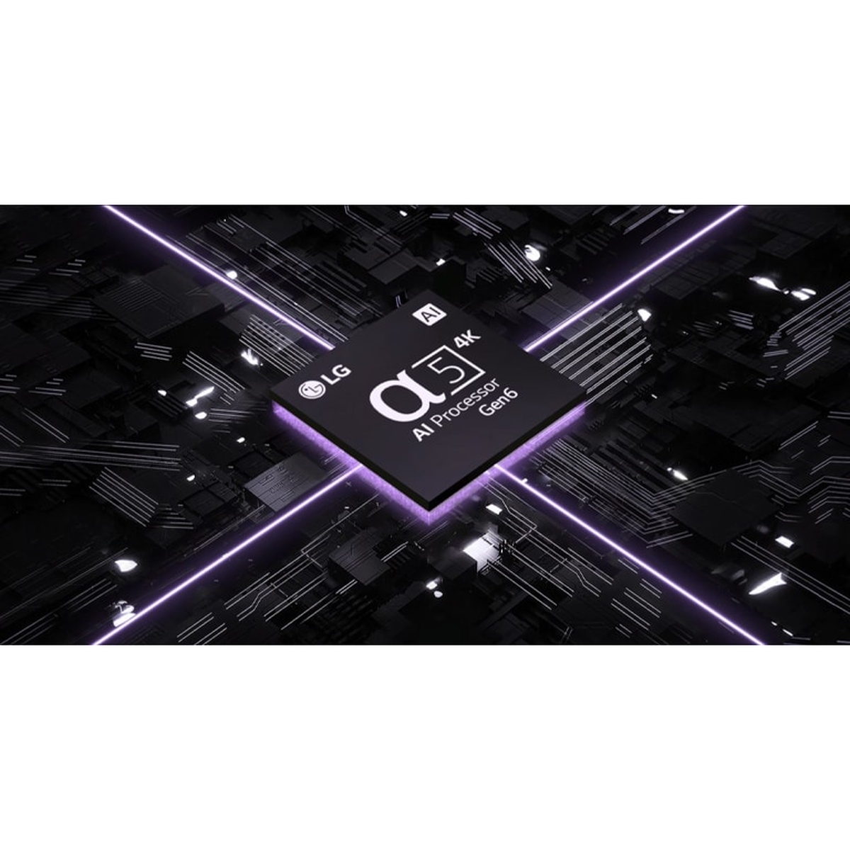 Graphic showing the LG α5 AI Processor 4K Gen6 chip