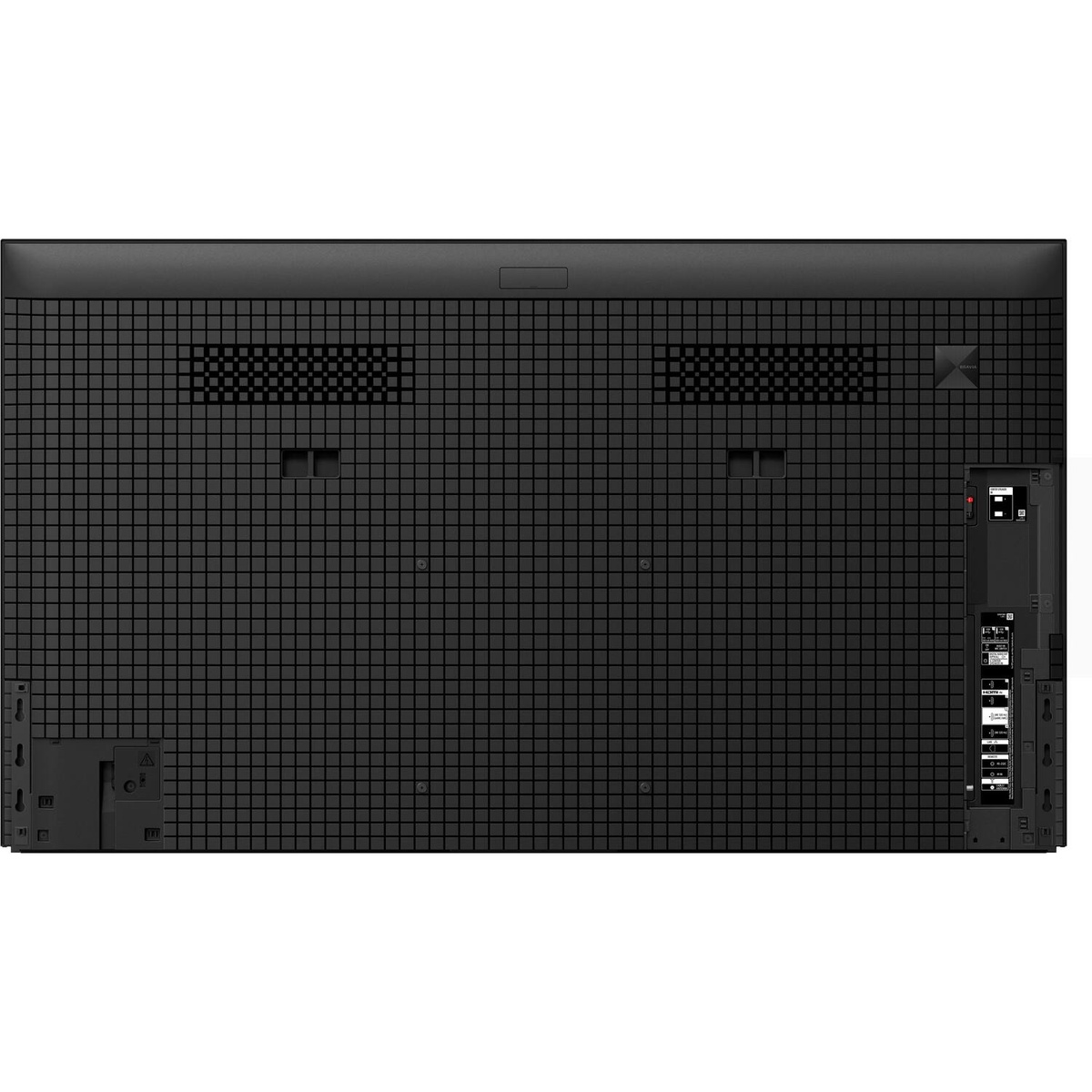 Rear view of the Sony BRAVIA XR TV showing the back panel layout and the side input area