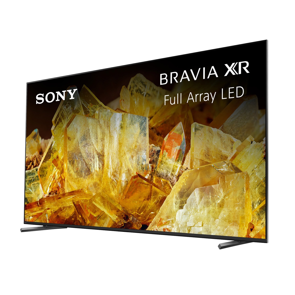 Angled front view of a Sony BRAVIA XR Full Array LED TV showing a bright 4K image