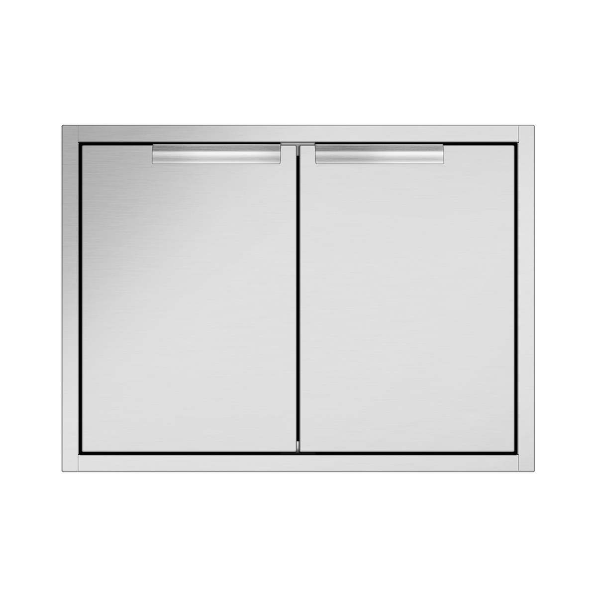 Stainless steel double access doors with two panels and top pull handles