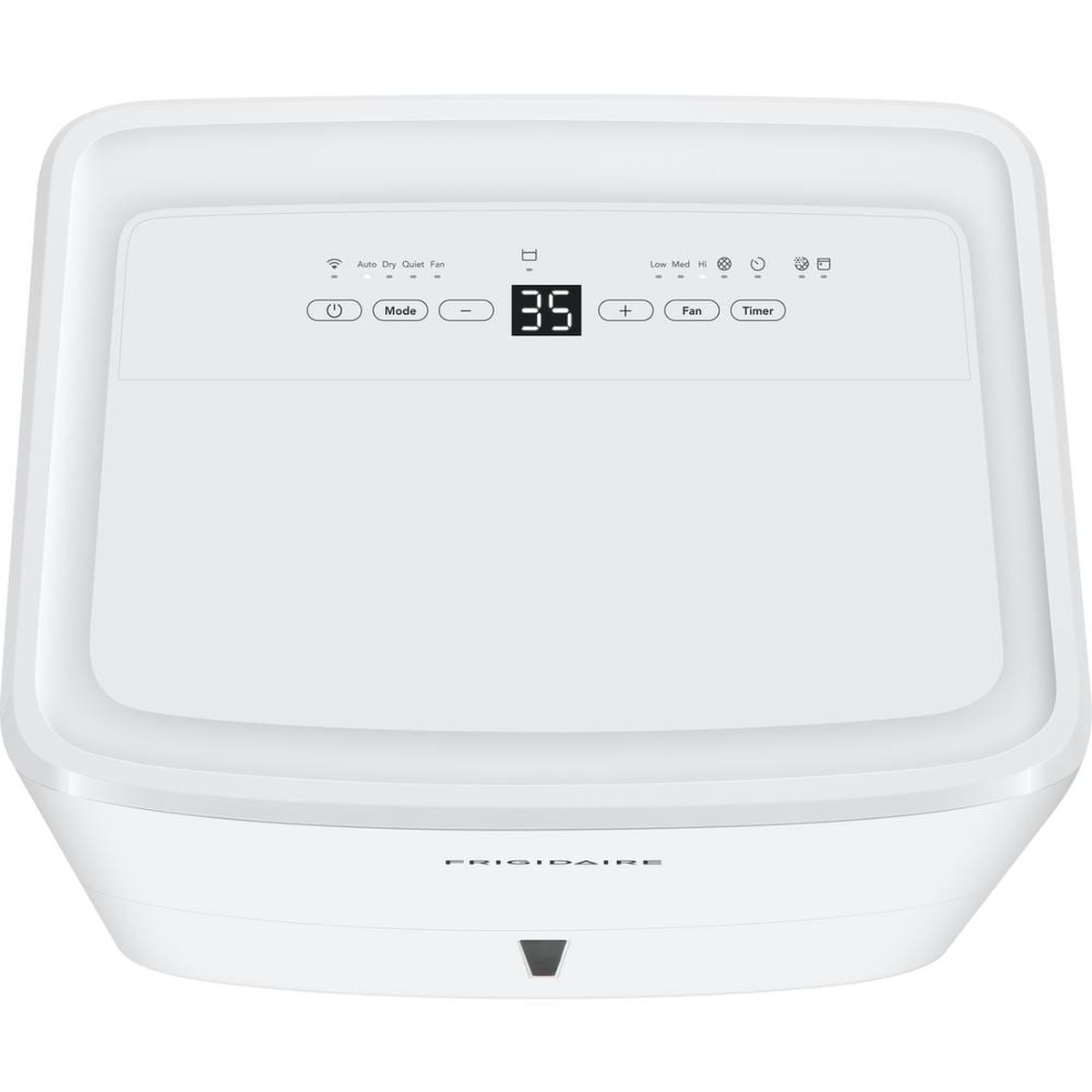 Top view of the dehumidifier showing the digital display and control buttons