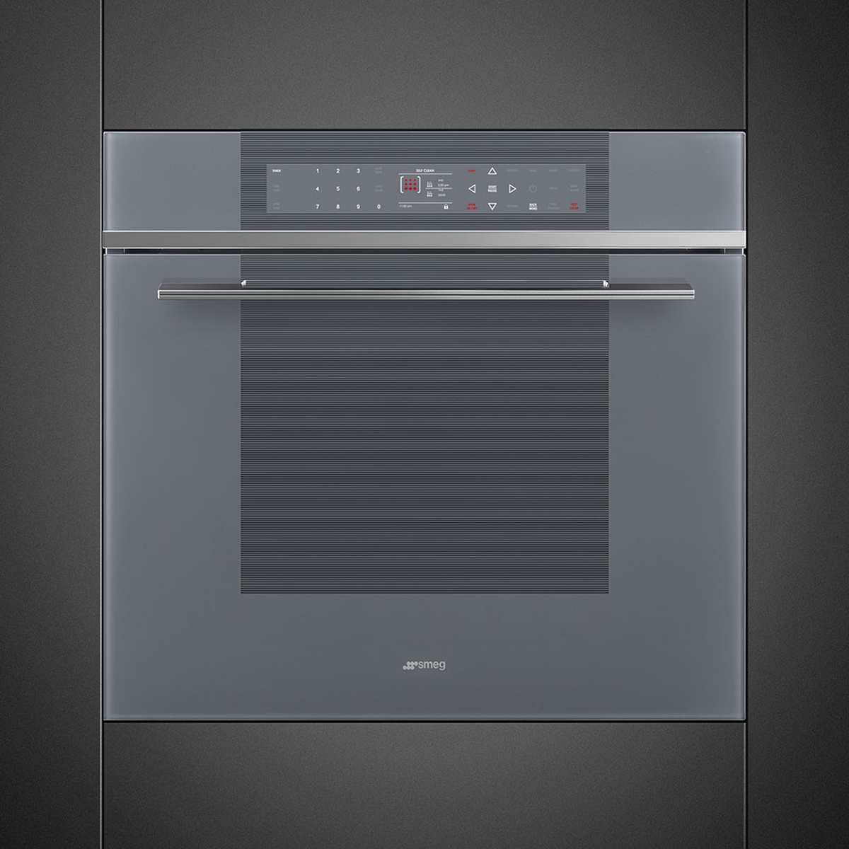 Built-in installation view of the Smeg Linea wall oven