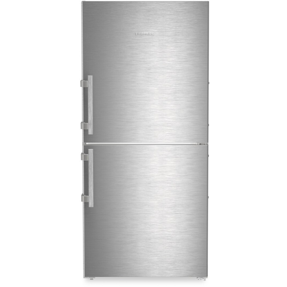 Liebherr C7540IM closed front view showing brushed stainless steel SmartSteel exterior with integrated handles and Liebherr logo