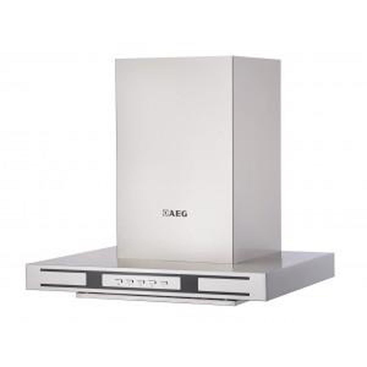 AEG PERFEKT T-24P stainless steel wall-mount chimney range hood with front-mounted control panel