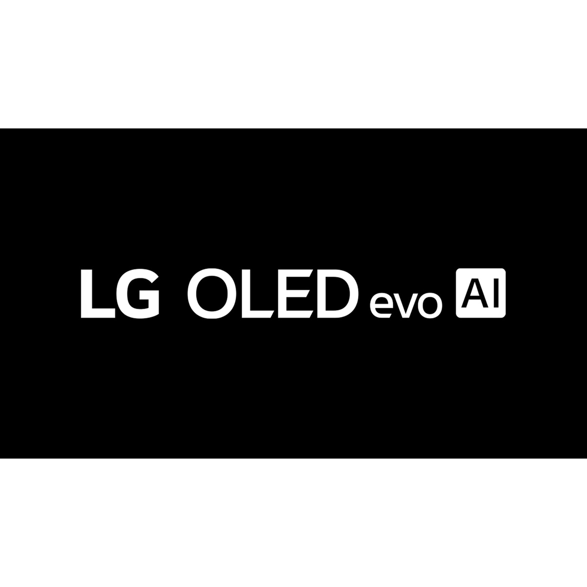 LG OLED evo AI logo on a black background