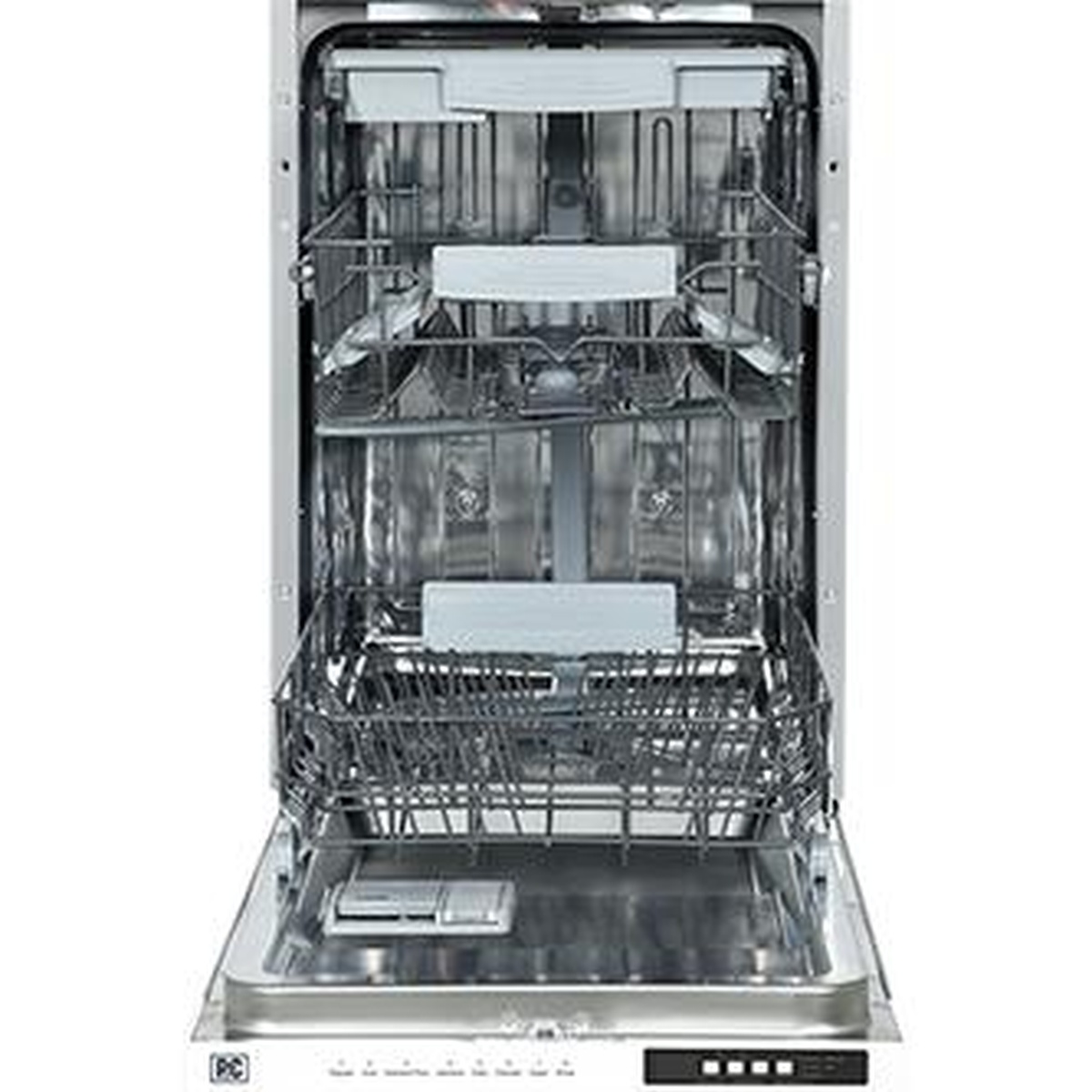 Porter & Charles DWVFI 18 interior view showing multiple stainless steel racks and cutlery tray