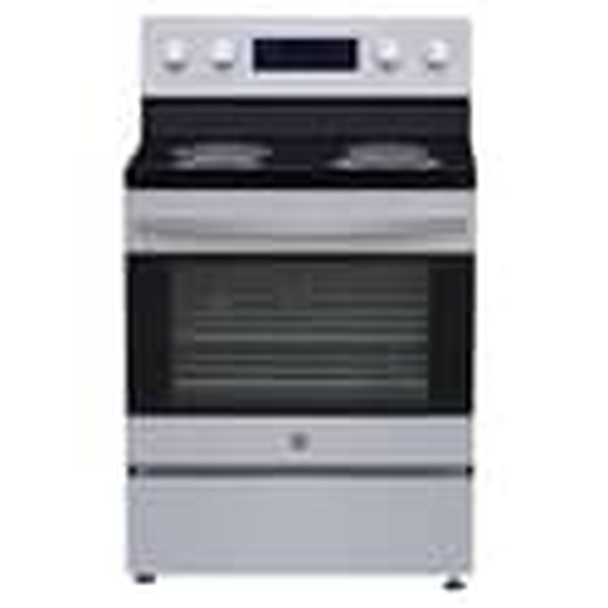 Front view of the Kenmore 30-inch freestanding electric range in stainless steel with backguard controls