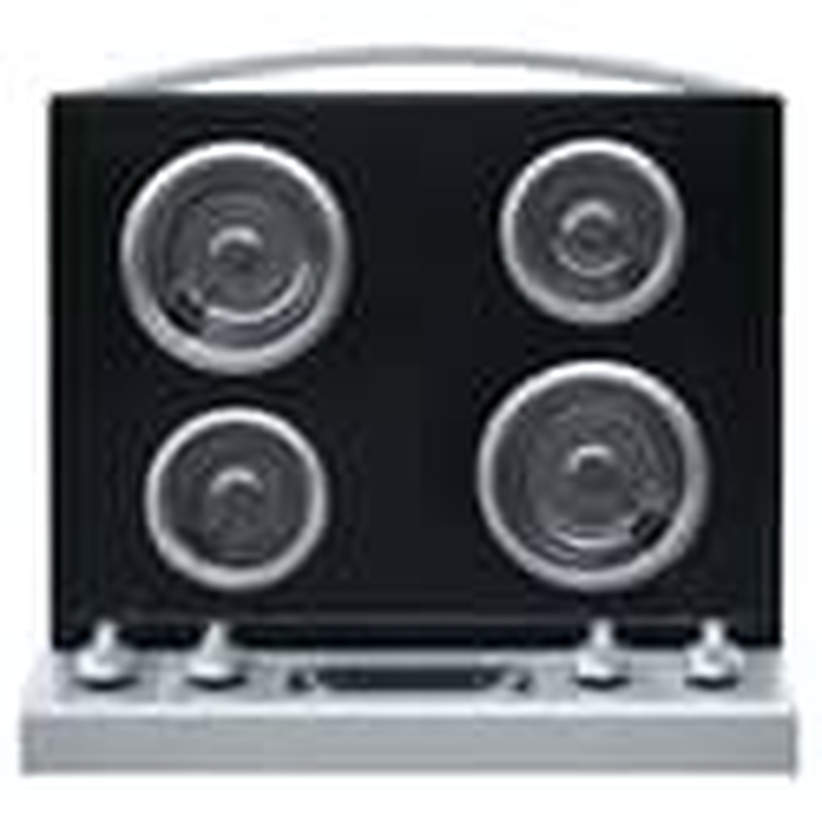 Close-up view of the coil cooktop with four electric elements