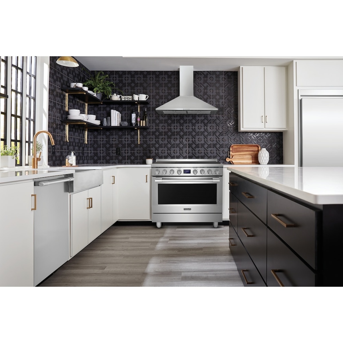 Frigidaire Professional slide-in range installed in a modern kitchen