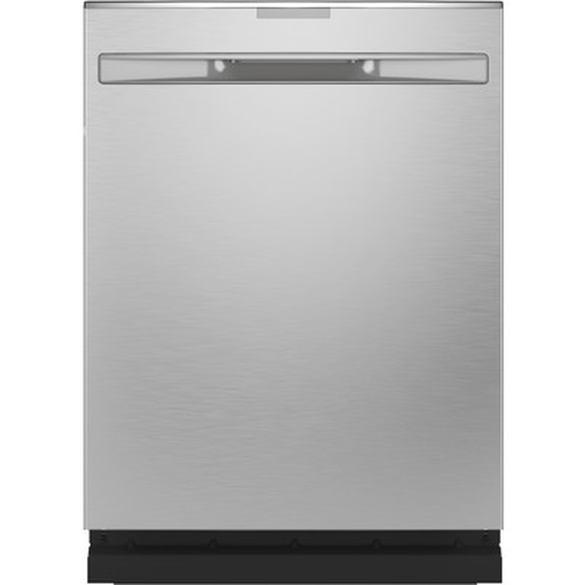 GE Profile PDP755SYRFS stainless steel built-in dishwasher, front view with top control panel